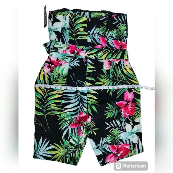 🆕 New York Company black floral strapless romper size S - Picture 9 of 12